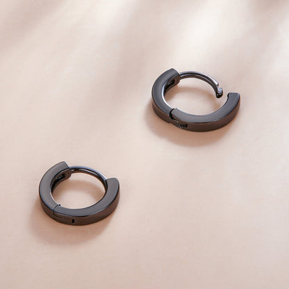 925 Sterling Silver &amp; Plated Black Gold Earrings