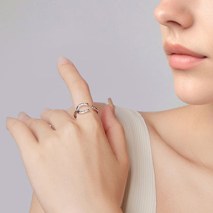 925 Sterling Silver &amp; White Gold Plated Pavé CZ Ring  DestGlow