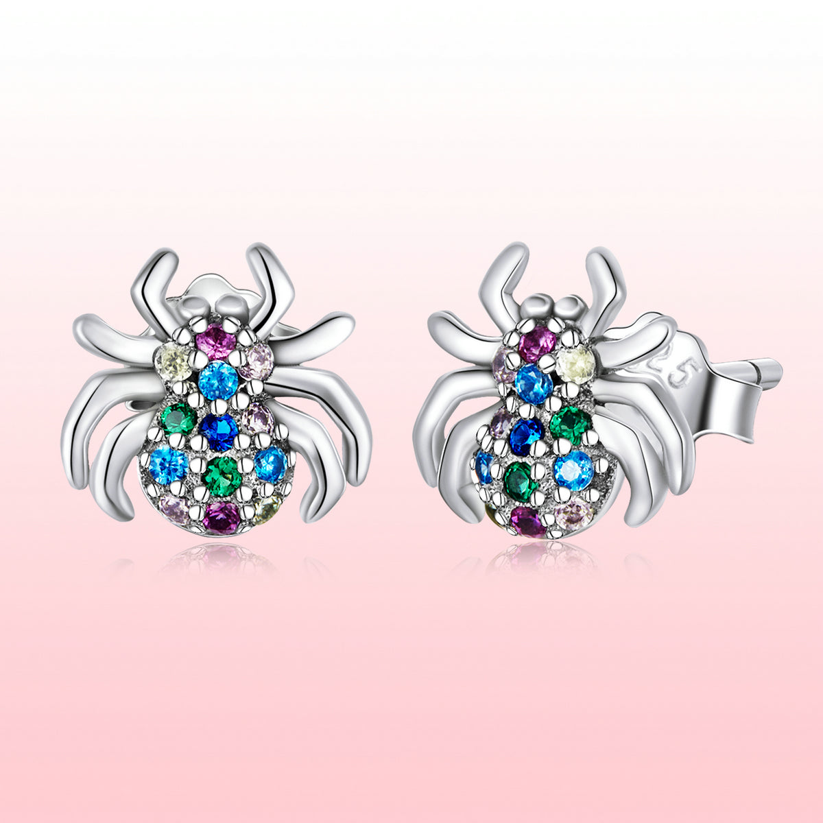 925 Sterling Silver Earrings with Pavé Setting CZ, Oxidized Silver, 0.7*0.8 cm for Women  DestGlow