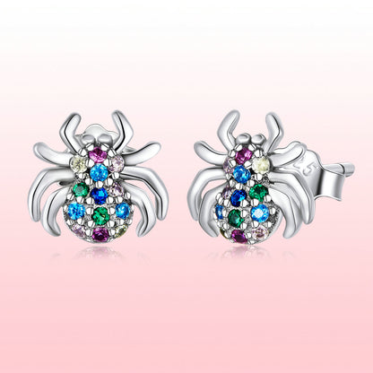 925 Sterling Silver Earrings with Pavé Setting CZ, Oxidized Silver, 0.7*0.8 cm for Women  DestGlow