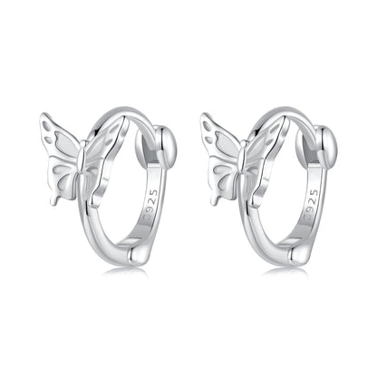 925 Sterling Silver Earrings with White Gold Plating, 1.1x0.7 cm, for Women  DestGlow