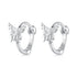 925 Sterling Silver Earrings with White Gold Plating, 1.1x0.7 cm, for Women  DestGlow