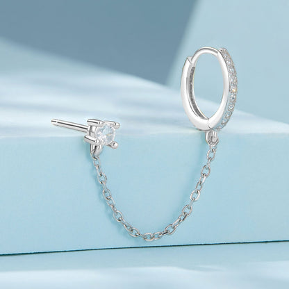S925 Sterling Silver 3mm Pavé Setting CZ Earrings for Women