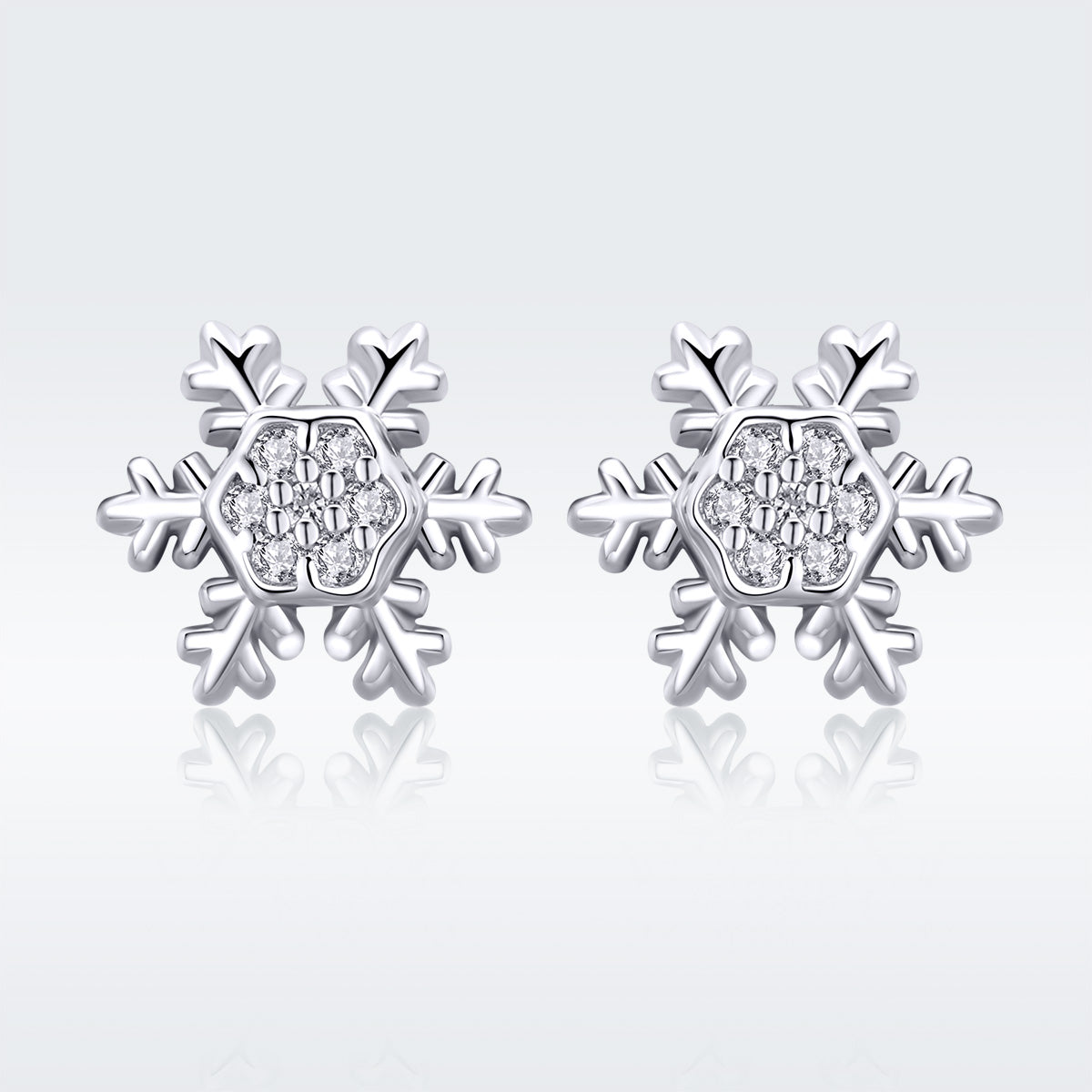 S925 Sterling Silver Earrings with CZ in Pavé Setting - 0.8*0.8cm for Women  DestGlow