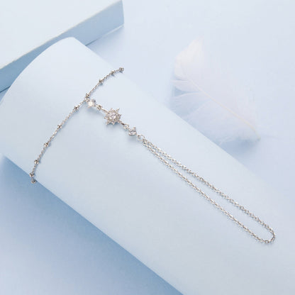 925 Sterling Silver White Gold Plated CZ Bracelet 15+6cm for Women  DestGlow