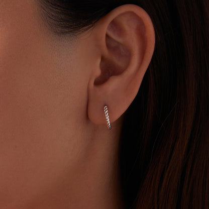 925 Sterling Silver Plated White Gold Earrings Size 1.4x0.2cm for Women  DestGlow