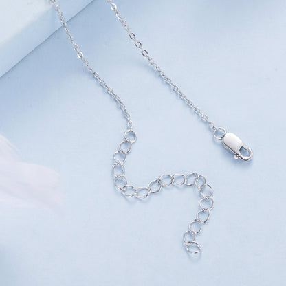 925 Sterling Silver Plated Platinum Pendant Necklace with Enamel and CZ for Women  DestGlow