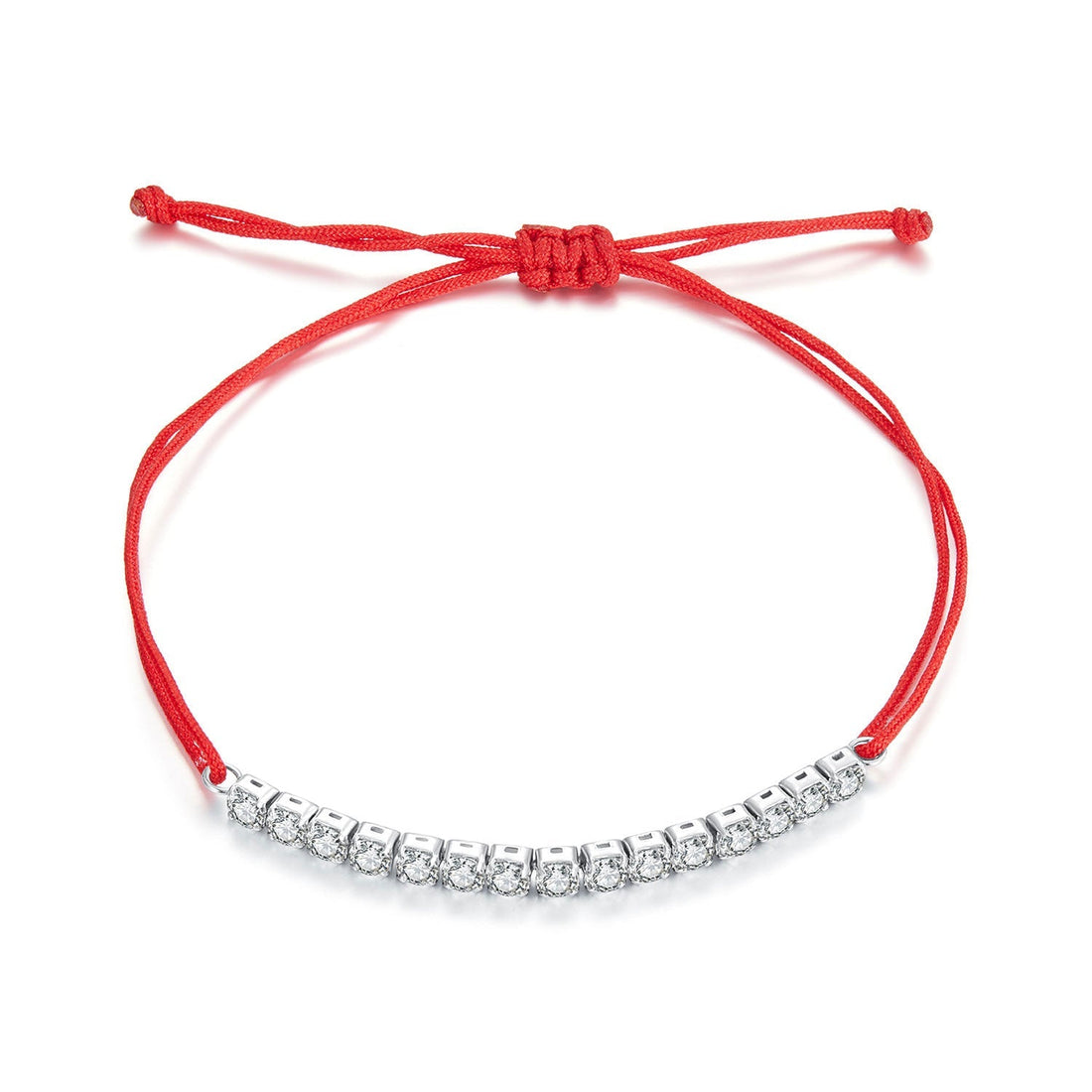 925 Sterling Silver Adjustable White Gold Plated Bracelet with CZ  DestGlow