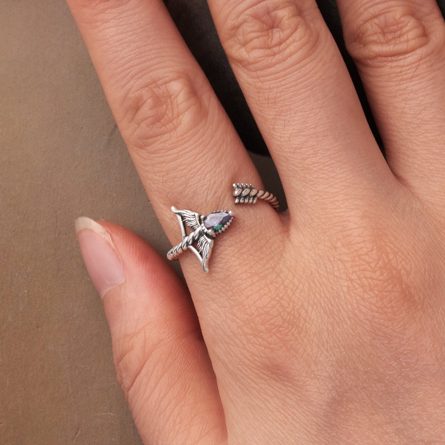 925 Sterling Silver Oxidized Glass Ring  DestGlow