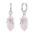 925 Sterling Silver Earrings with Natural Crystal and White Gold Plating  DestGlow