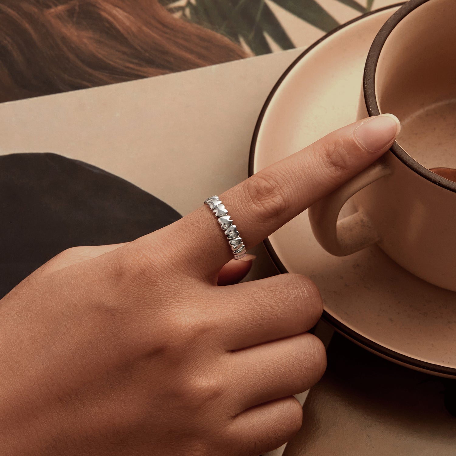 925 Sterling Silver Oxidized Silver Ring Women 0.42cm Width  DestGlow