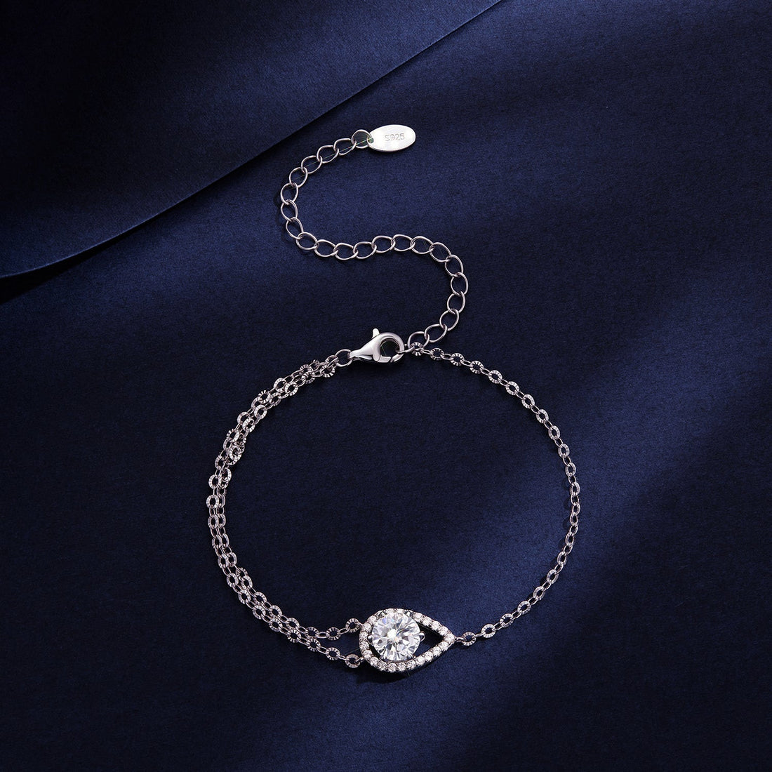 925 Sterling Silver Moissanite Bracelet with Pavé Setting 15+6cm for Women  DestGlow