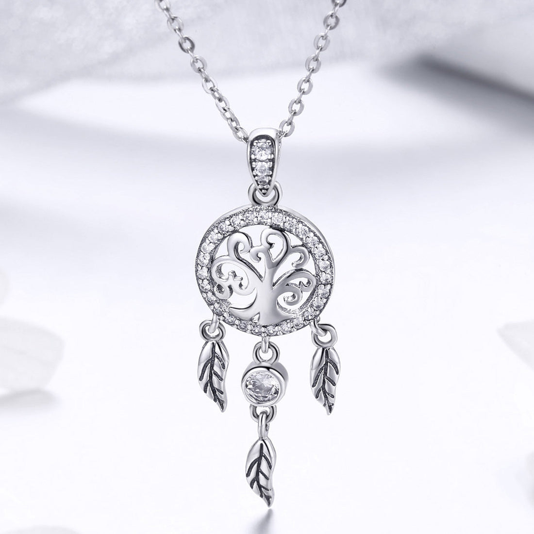 925 Sterling Silver Necklace 36-45cm with Pendant for Women  DestGlow