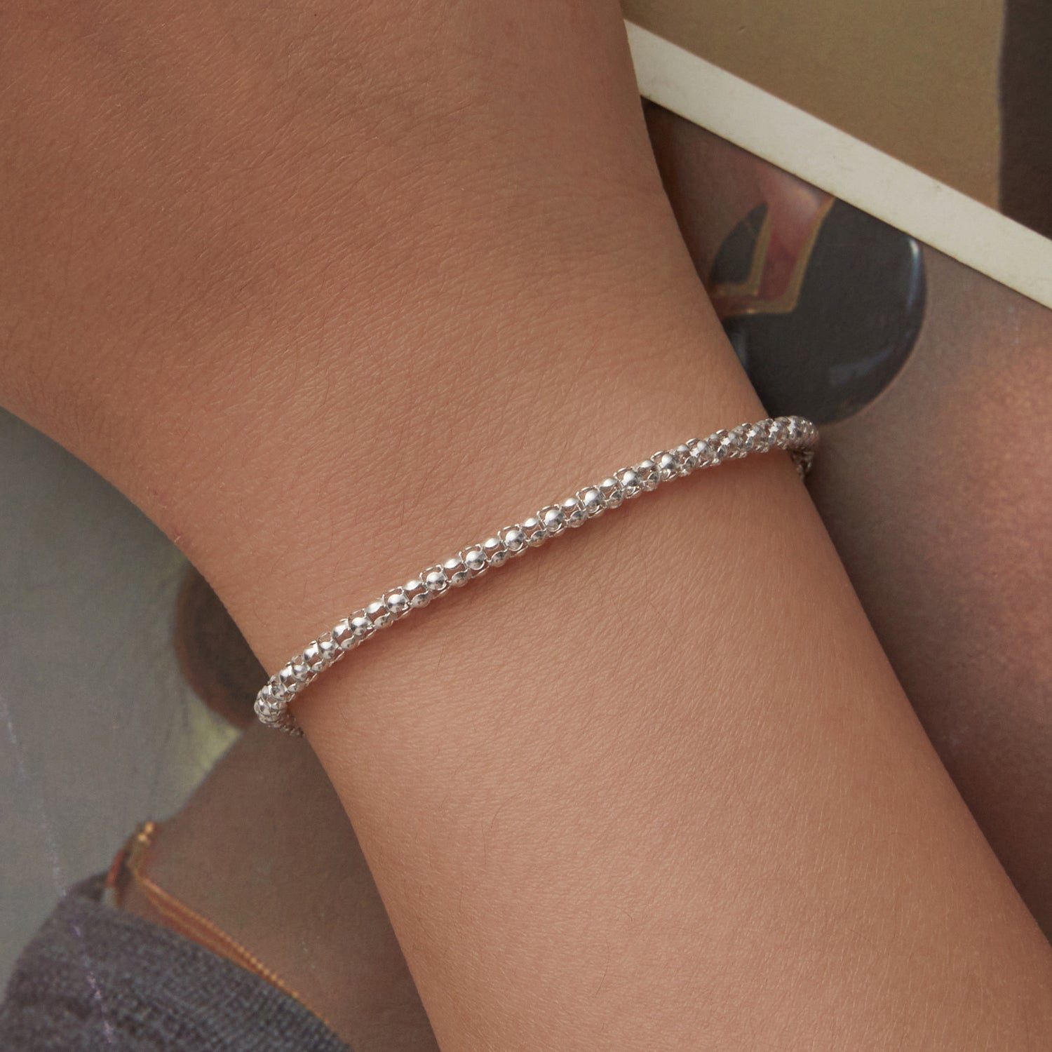 925 Sterling Silver Bracelet 17cm Heart-shaped 1.0cm for Women  DestGlow