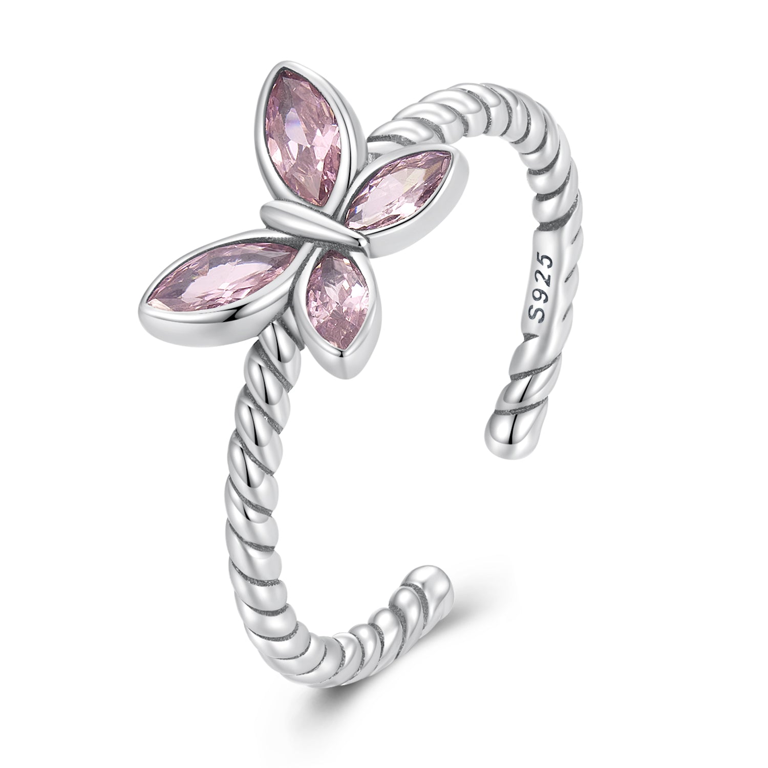 925 Sterling Silver Oxidized Butterfly Rings with Pavé Setting CZ for Women  DestGlow