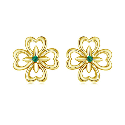 925 Sterling Silver Earrings with Pavé Setting CZ, 0.9cm, Oxidized Silver for Women