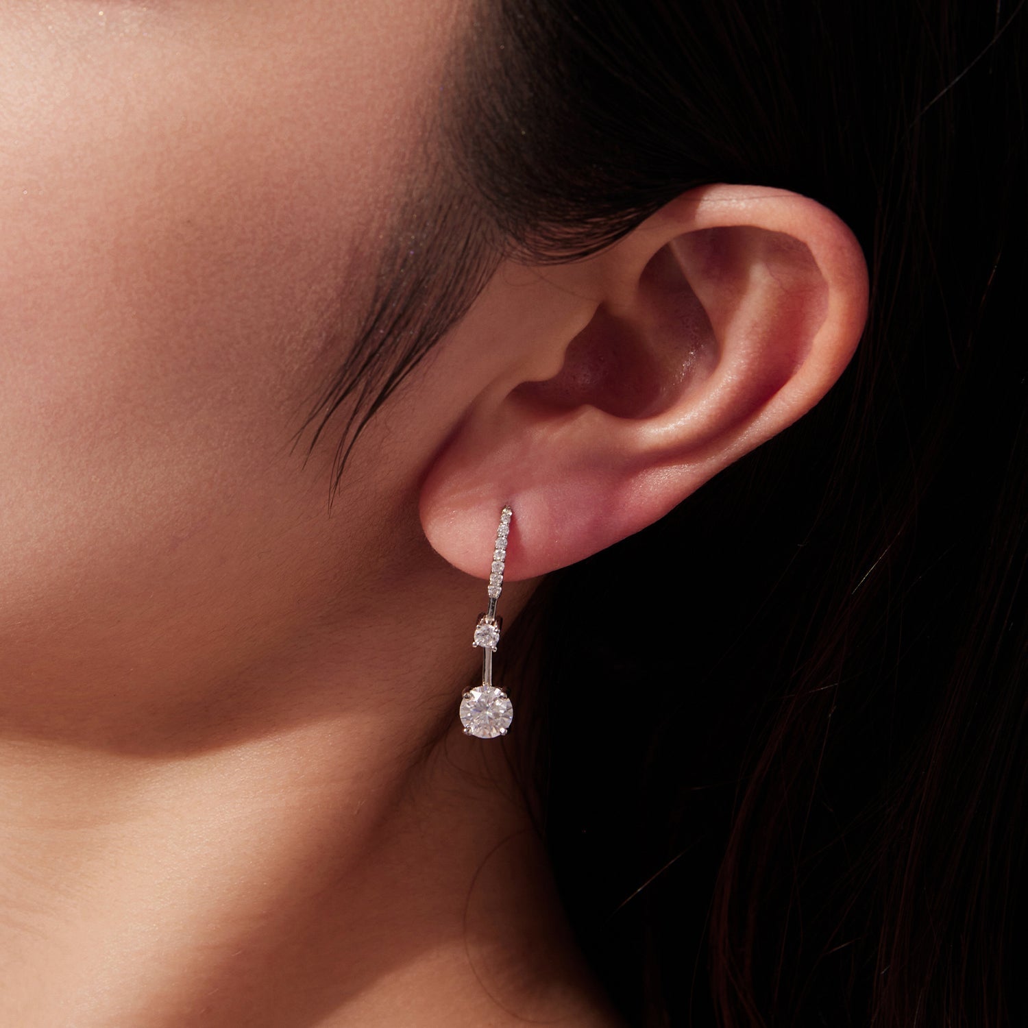925 Sterling Silver Moissanite 1.00 Carat Earrings for Women  DestGlow