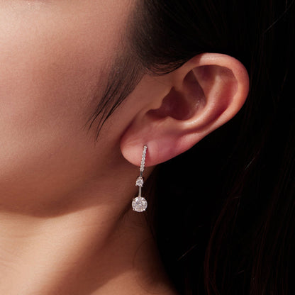 925 Sterling Silver Moissanite 1.00 Carat Earrings for Women  DestGlow