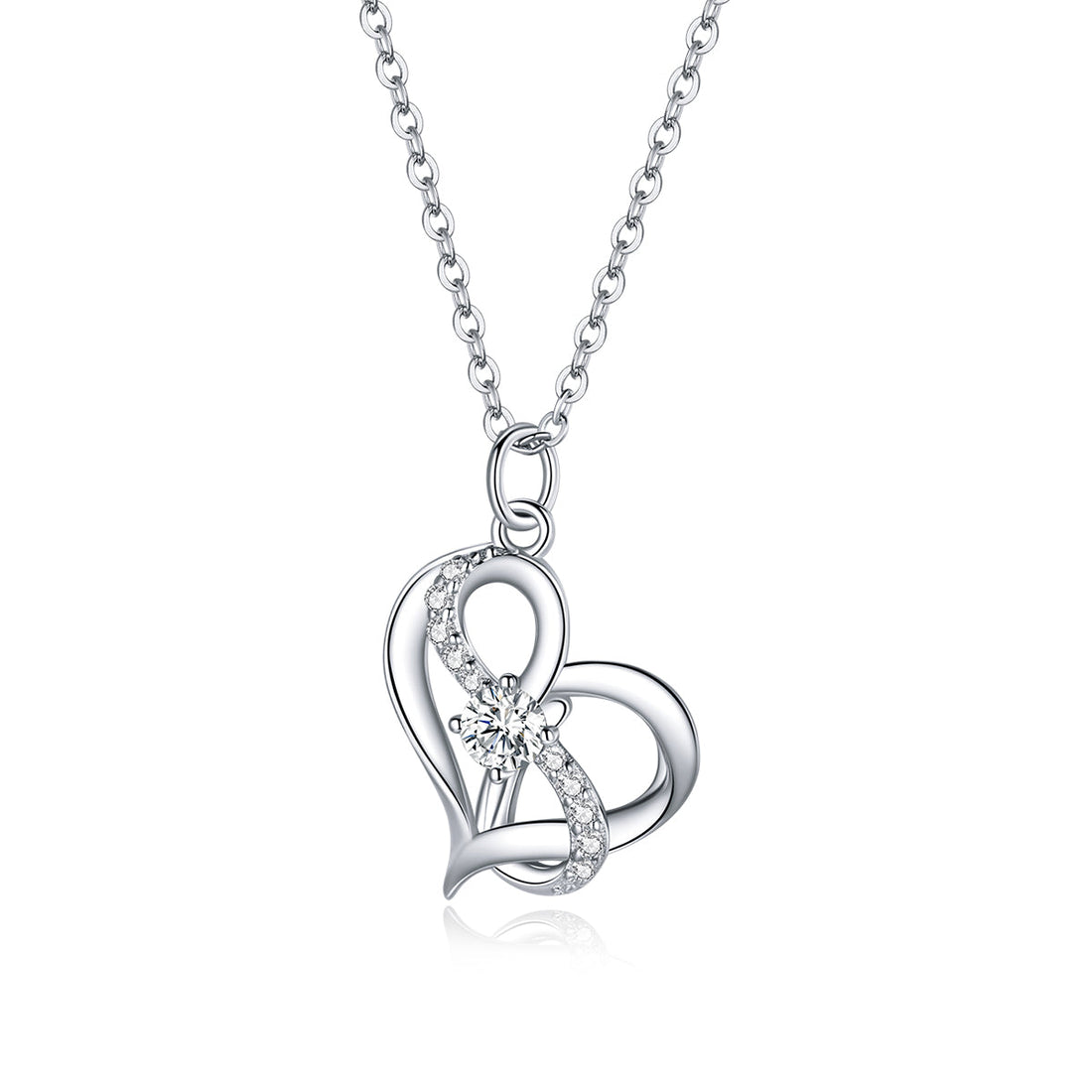 925 Sterling Silver Adjustable CZ Pendant Necklace  DestGlow