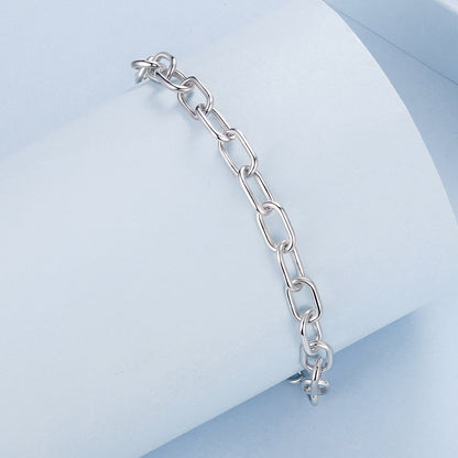 925 Sterling Silver White Gold Plated 15+6cm Adjustable Bracelet for Women  DestGlow