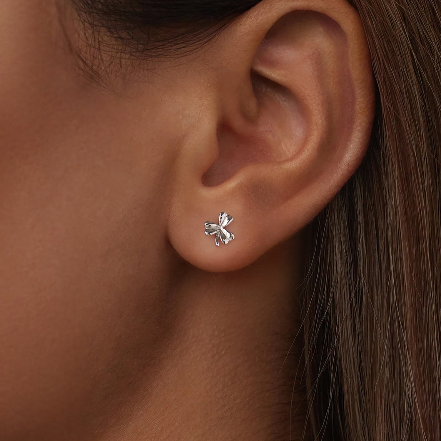 925 Sterling Silver White Gold Plated 0.7cm Earrings for Women  DestGlow