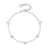 925 Sterling Silver Plated White Gold 17+3.5cm Heart-Shaped Bracelet for Women  DestGlow