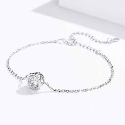 925 Sterling Silver &amp; Platinum Plated CZ Bracelet for Women