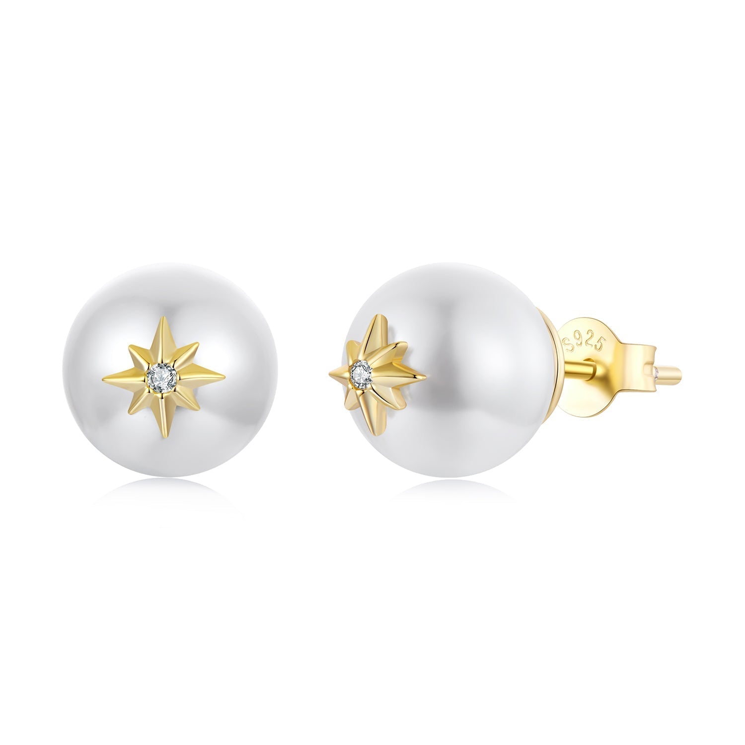 925 Sterling Silver Earrings with CZ and Synthetic Pearl for Women  DestGlow