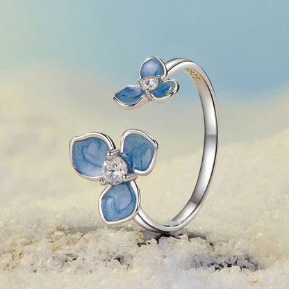 925 Sterling Silver Ring with Enamel Process and Pavé CZ - Stylish &amp; Elegant Design for Women  DestGlow