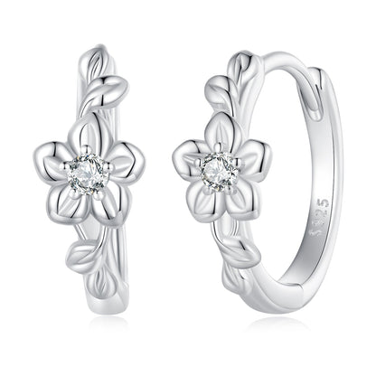 925 Sterling Silver Earrings with Zircon and Platinum Plating  DestGlow