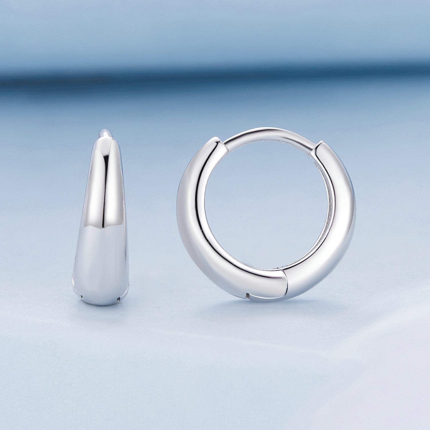 925 Sterling Silver 12*3mm Platinum Plated Earrings  DestGlow