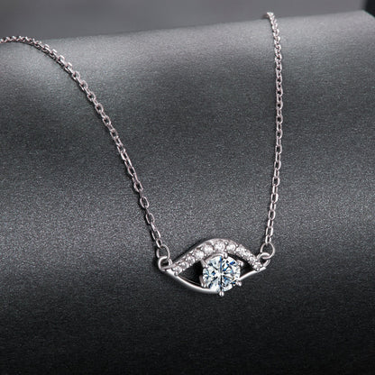 925 Sterling Silver Moissanite Necklace 40+5cm in Length for Women