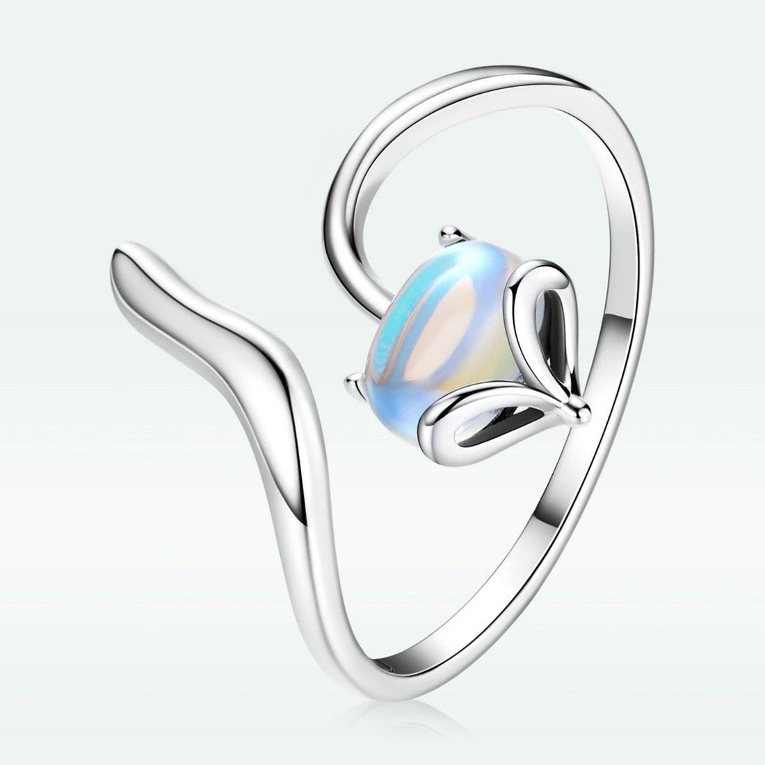 925 Sterling Silver 0.8 Carat Genuine Moonstone Ring for Women by Bids.com