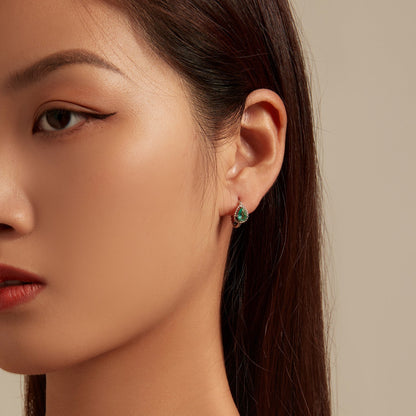 925 Sterling Silver Earrings with Pavé Setting and Transparent Glass  DestGlow