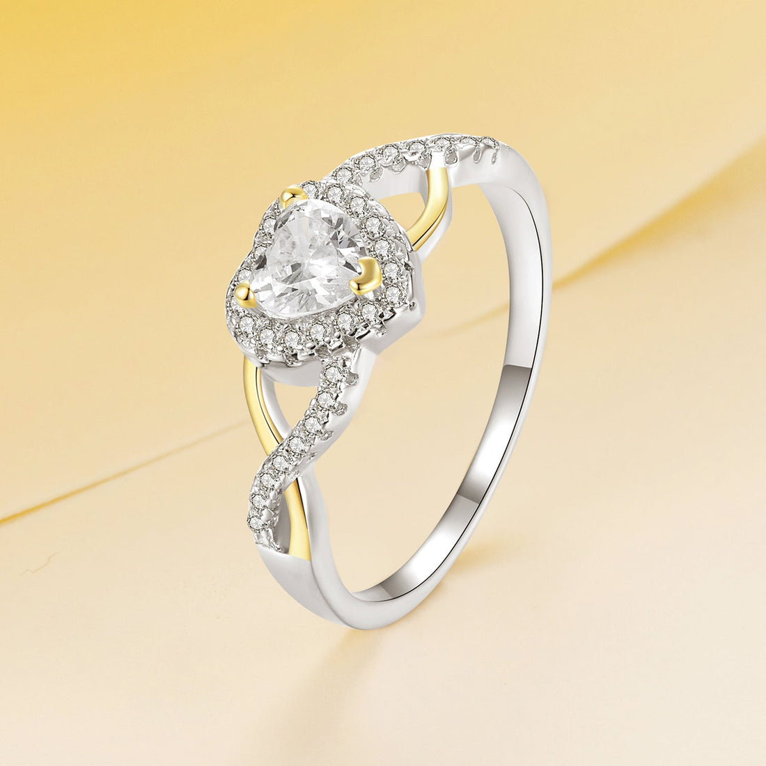 925 Sterling Silver &amp; Plated White Gold 1.7mm CZ Ring Size 7.0 for Women by Bids.com