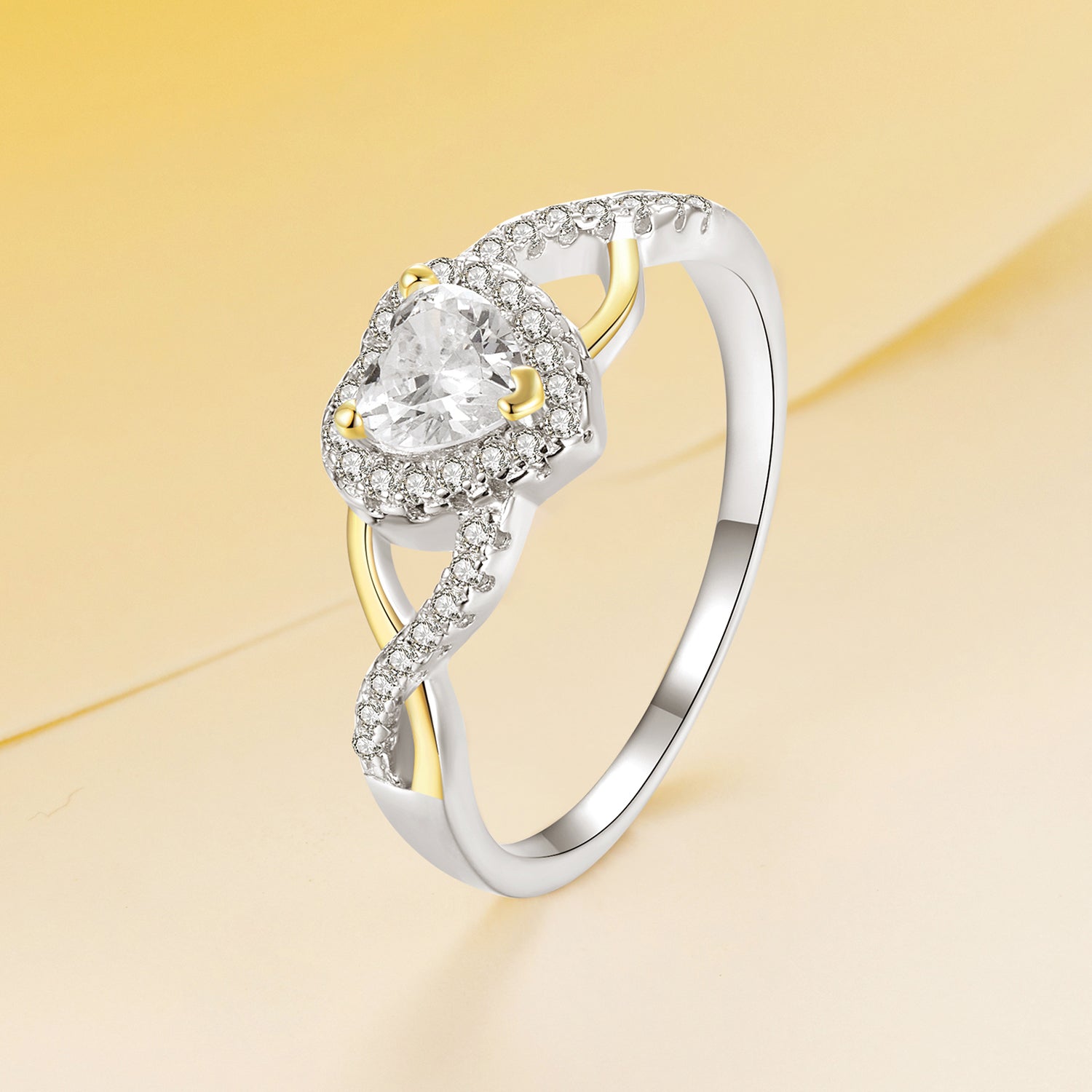925 Sterling Silver &amp; Plated White Gold 1.7mm CZ Ring Size 7.0 for Women by Bids.com
