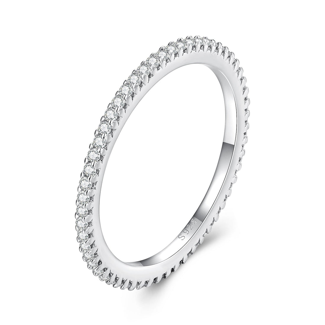 925 Sterling Silver Moissanite 0.005ct 1.4mm Ring Size 6 for Women  DestGlow