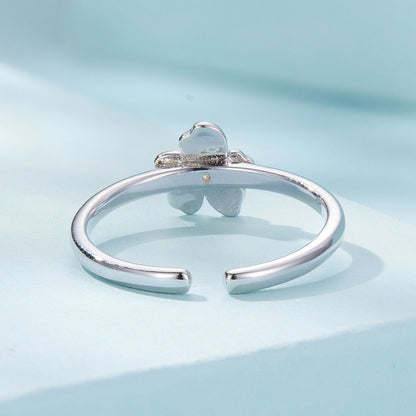 S925 Sterling Silver Enamel Plated Platinum Ring  DestGlow