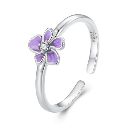 S925 Sterling Silver Enamel Plated Platinum Ring  DestGlow
