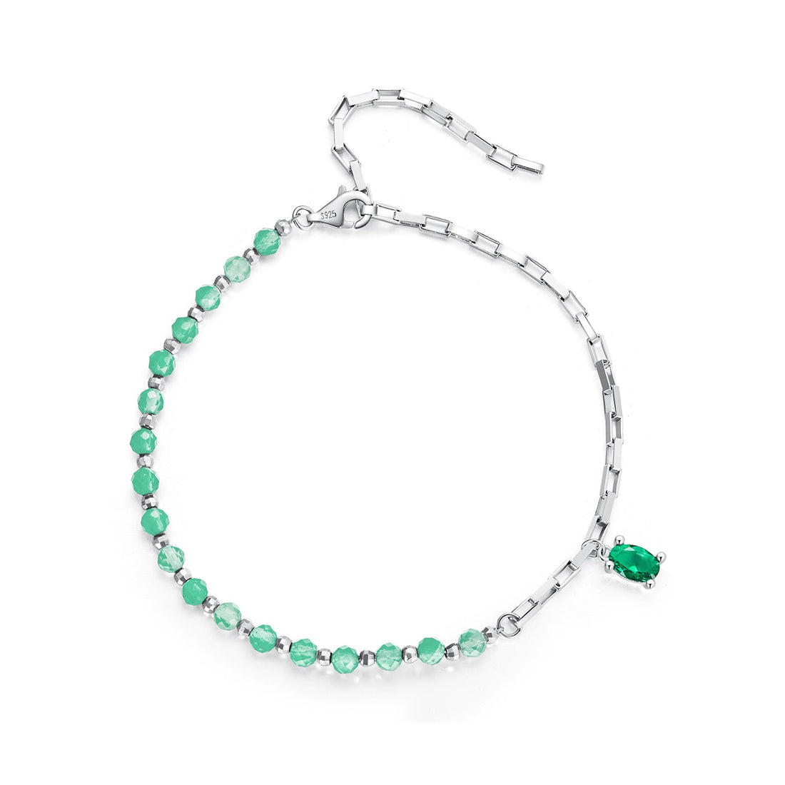 925 Sterling Silver Bracelet with Pavé Setting CZ - 210mm - for Women  DestGlow