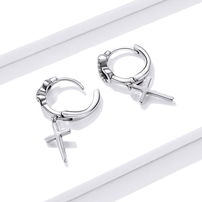 925 Sterling Silver Earrings with Pavé Setting CZ in Oxidized Finish  DestGlow