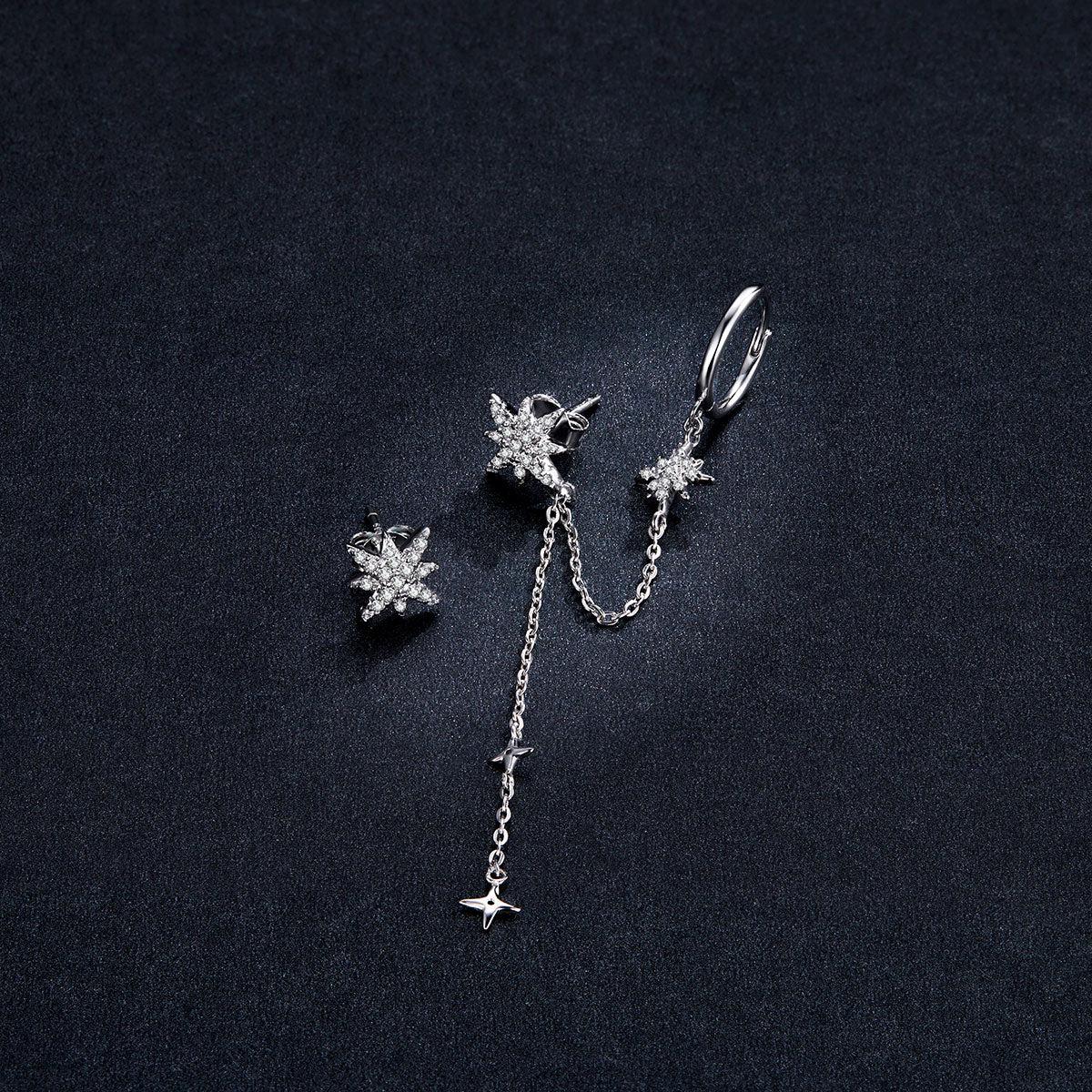 S925 Sterling Silver Earrings with CZ in Pavé Setting, 5.9cm Length, 1cm Size for Women  DestGlow