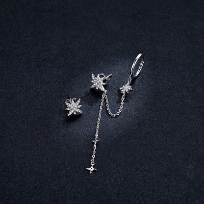 S925 Sterling Silver Earrings with CZ in Pavé Setting, 5.9cm Length, 1cm Size for Women  DestGlow