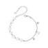 925 Sterling Silver 15+6cm White Gold Plated Bracelet with Quality Shell Pearl & CZ for Women  DestGlow