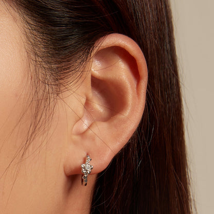 925 Sterling Silver Earrings with Zircon and Platinum Plating  DestGlow