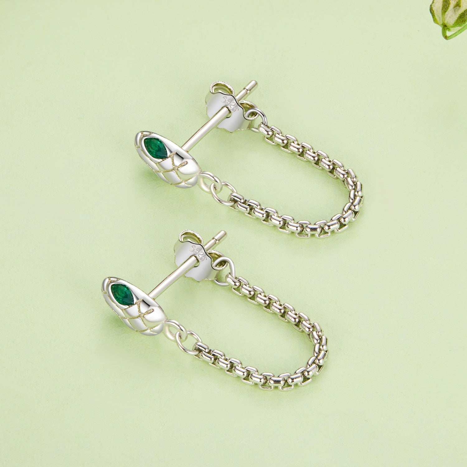 925 Sterling Silver Earrings with CZ in White Gold Plating  DestGlow