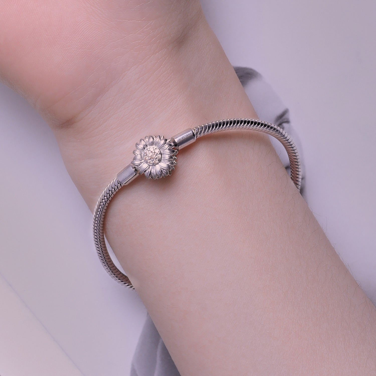 925 Sterling Silver Pavé Setting CZ Bracelet for Women - 17.0 Size, 170mm Length, 3mm Chain Thickness  DestGlow