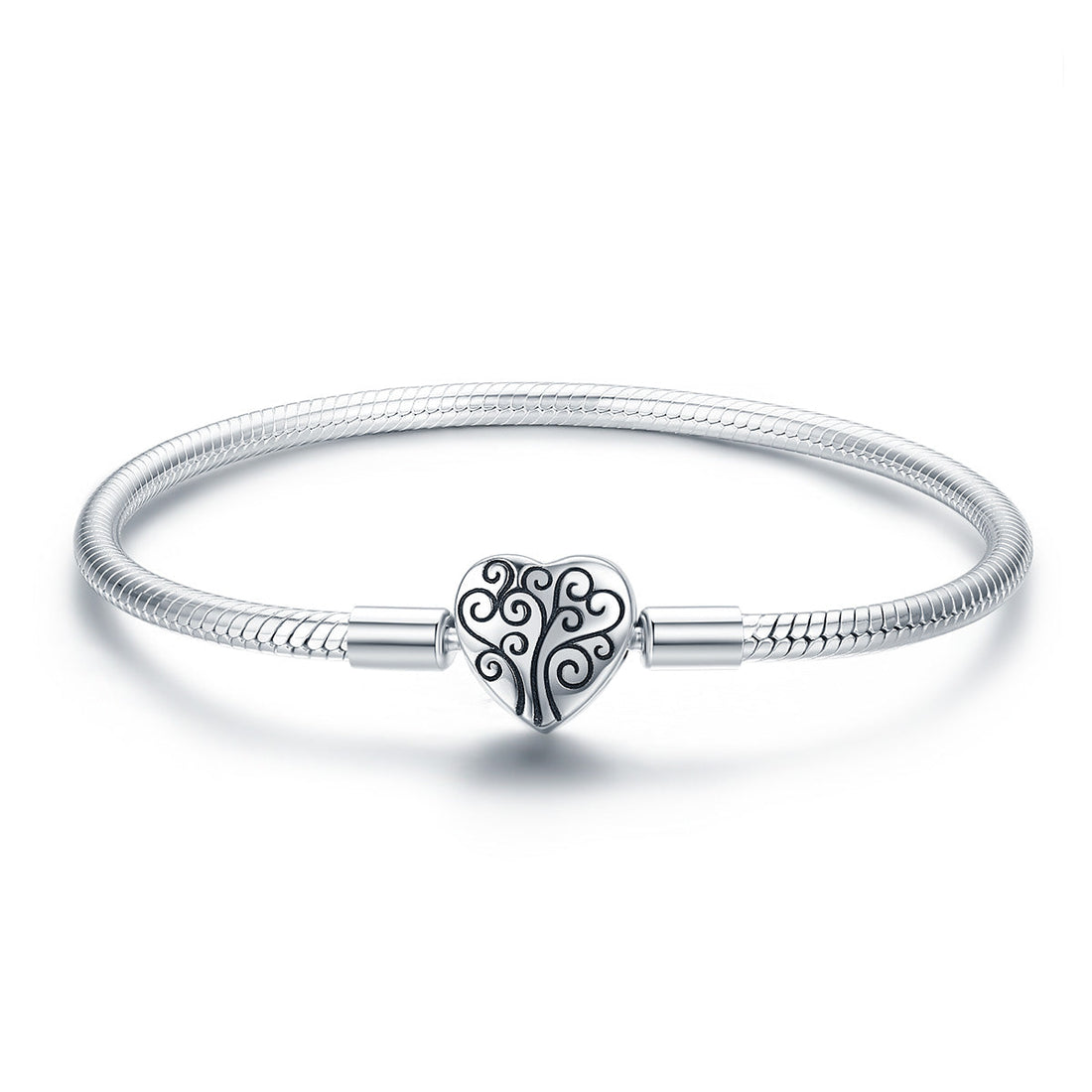 SCB 925 Sterling Silver Bracelet in Classic Style, Size 17.0 for Women  DestGlow