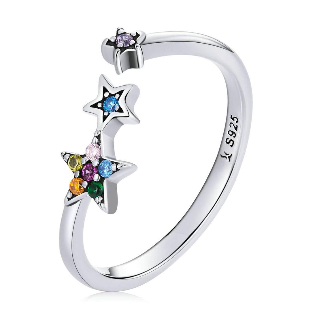 925 Sterling Silver Oxidized Pavé Setting CZ Ring  DestGlow