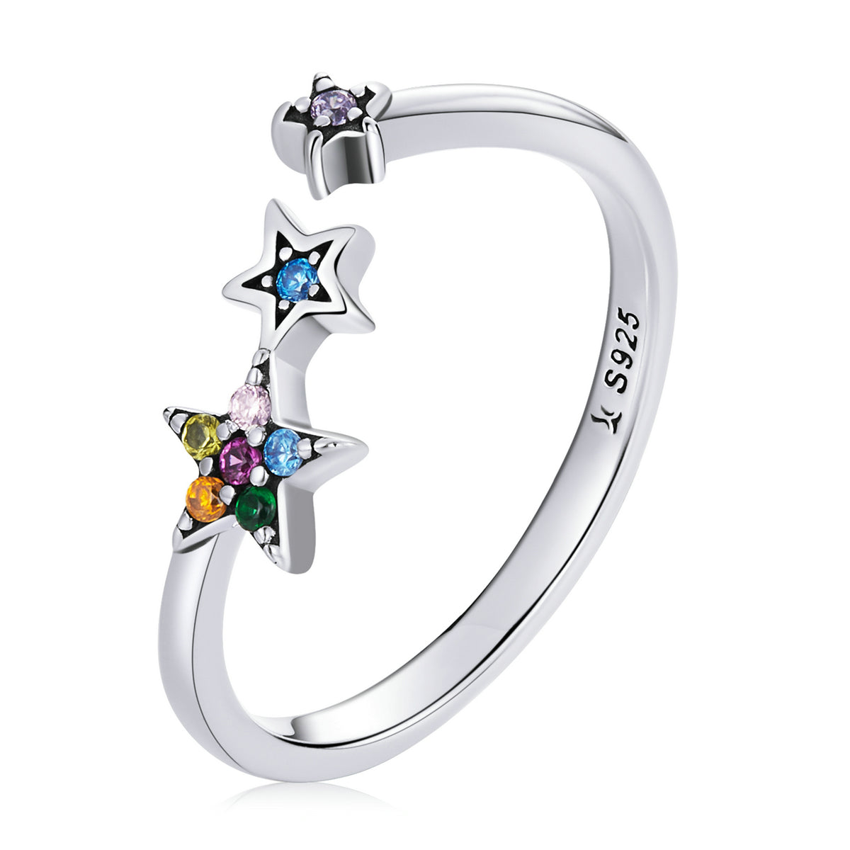 925 Sterling Silver Oxidized Pavé Setting CZ Ring  DestGlow